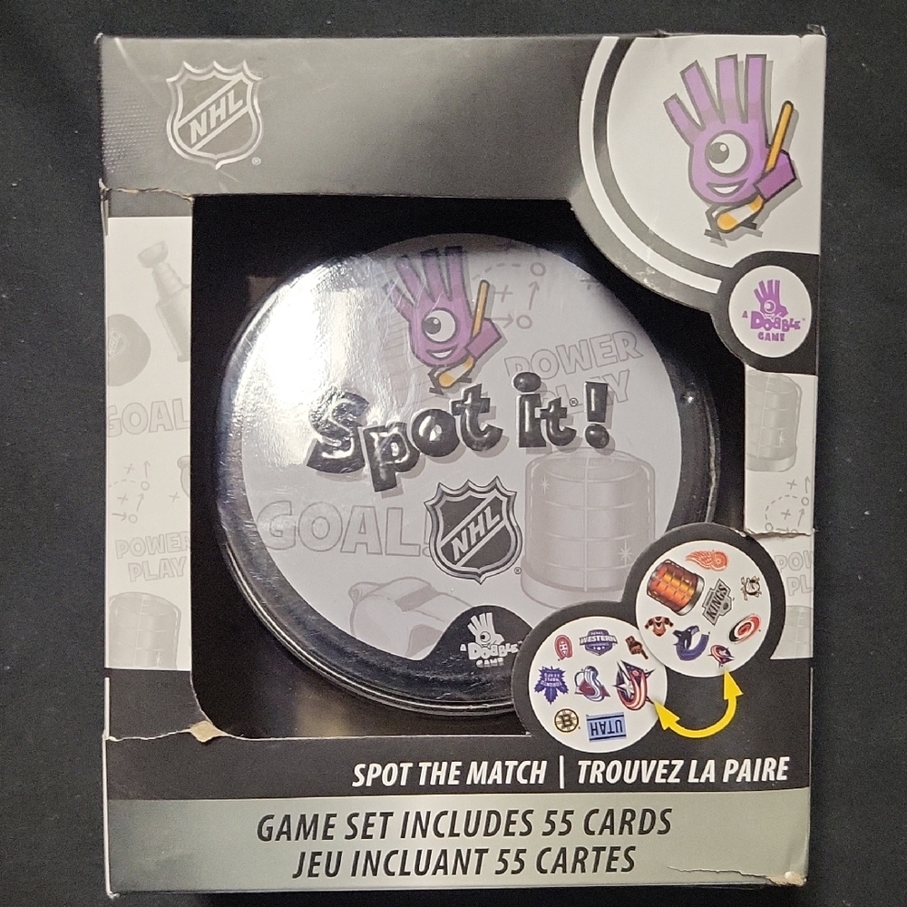 NHL Black and White Spot It! Card Game